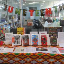 National University of Health Sciences Juneteenth Display.