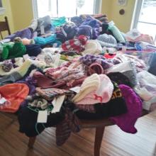 Clothing donations for Popular Creek Public Library.