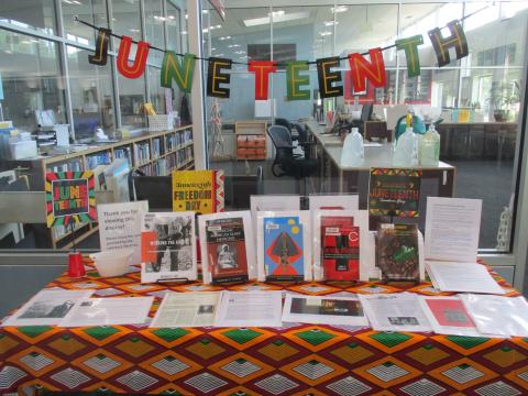 National University of Health Sciences Juneteenth Display.