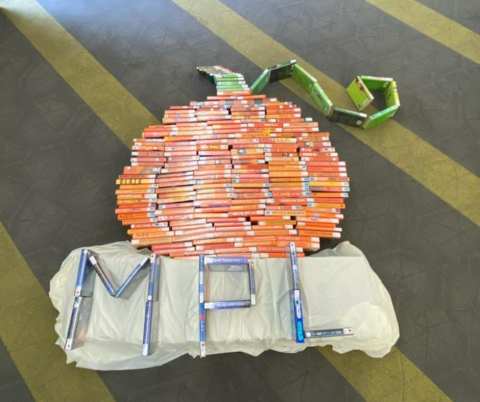 Book pumpkin. Image credit: Morton Public Library.